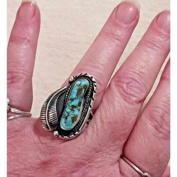 Navajo Native American Turquoise Sterling ring sz 6 NAR 1160 - Picture 5 of 8